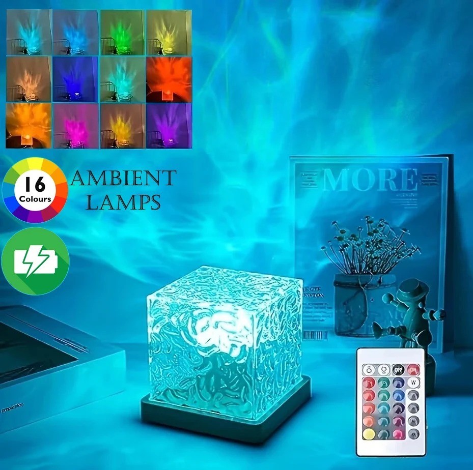 Ocean Wave Projector Light, 16 Colors Havie Cube Lamp, 3D Holographic Water R... gallery
