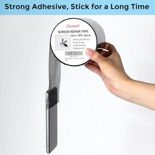 4 in X 15 FT (180IN)/Grey Window Screen Repair Tape, Screen 4IN X 15FT Black gallery