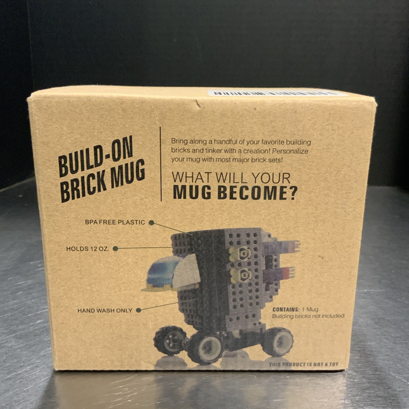 Build-On Brick Mug Cup + Building Blocks Blue 12 oz BPA Free Novelty Gift NoLego gallery
