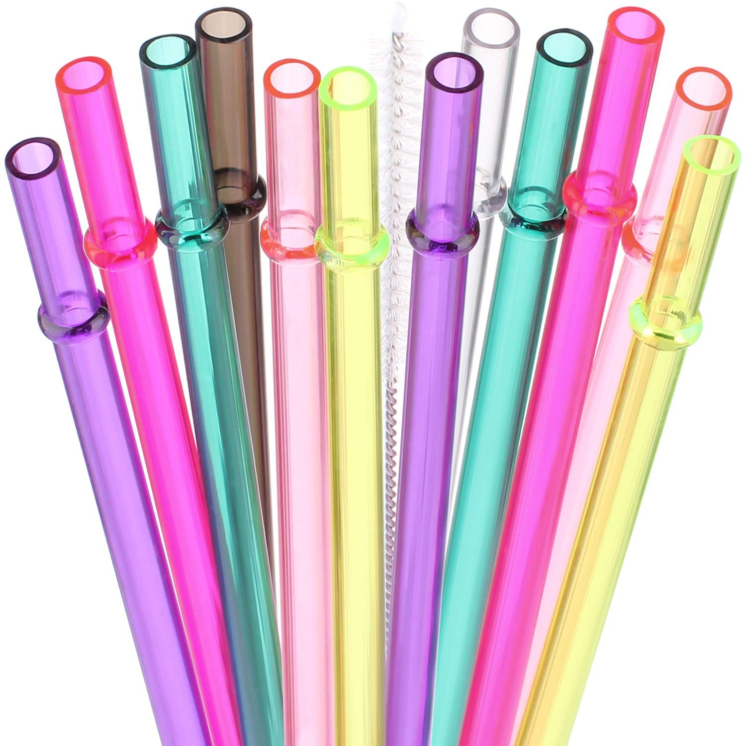 12 Pack 13 Inch Reusable Plastic Straws Tumbler Replacement Straws gallery