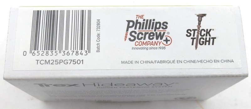 Trex Hideaway Composite Deck Screws Pebble Gray 10x2-1/2 75 Count gallery