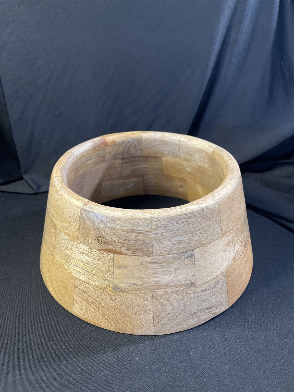 Holiday Time Small Wood Tree Collar Natural Wood Color NEW gallery