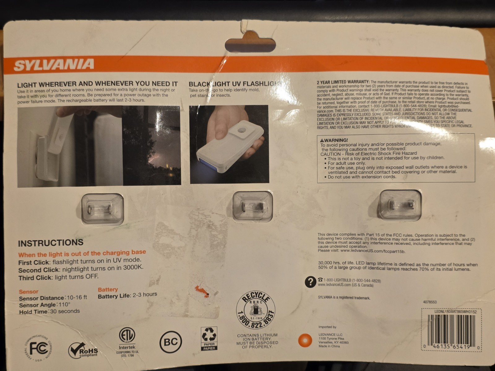 Power Failure LED Night Lights Emergency Backup Motion Activated 3 pack New gallery