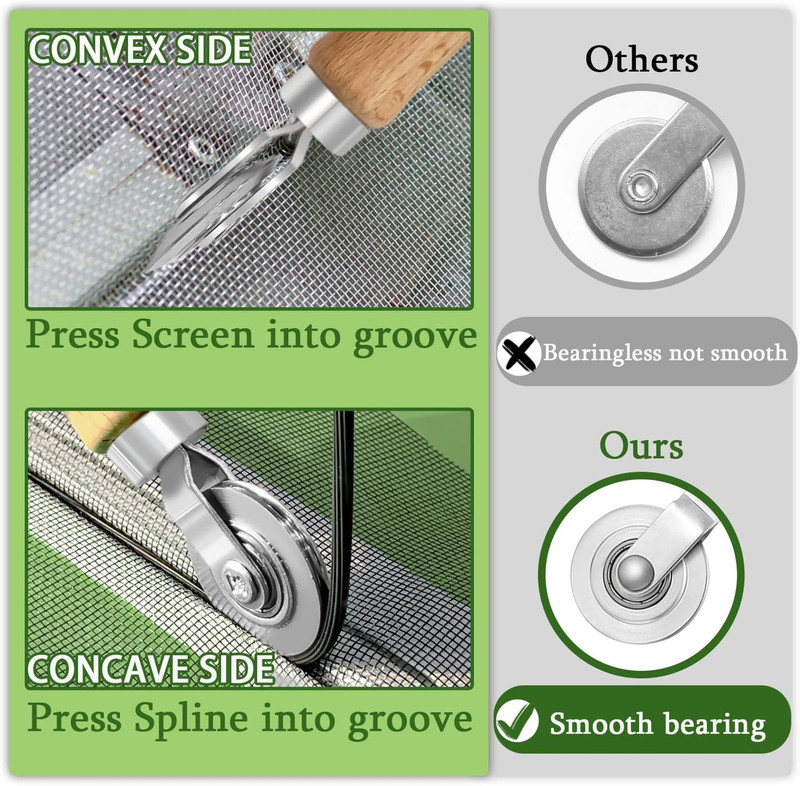 Screen Repair Kit/Tool Screen Roller Tool Steel Roller with Bear 32 ft Spl... gallery