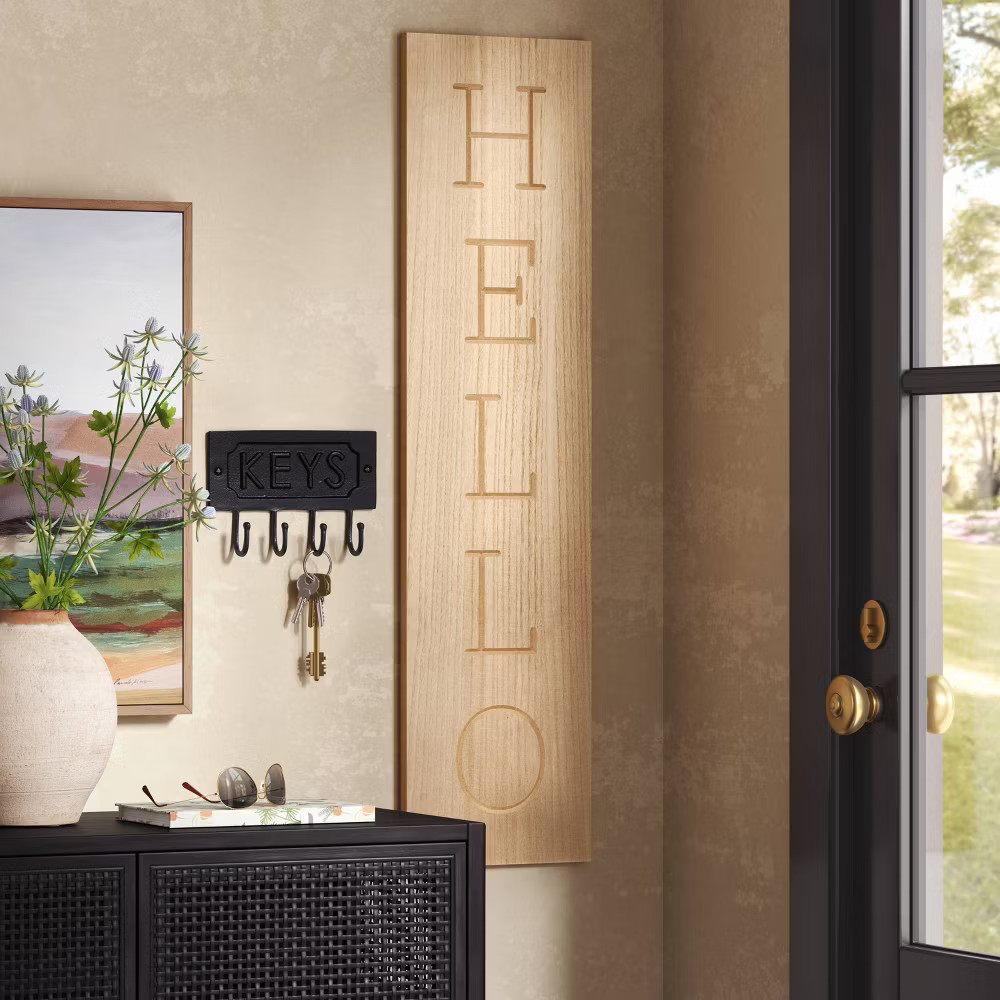 40"x10" Reversible Wood Leaner - Threshold: Farmhouse Style MDF Vertical gallery