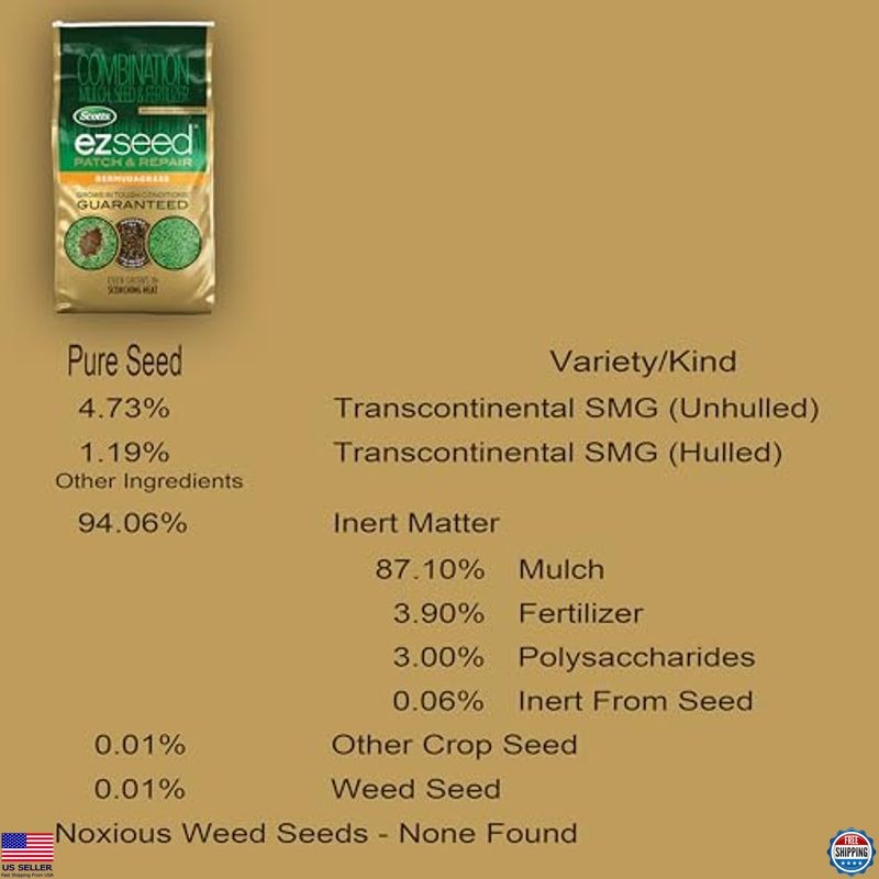 Bermudagrass Seed & Fertilizer Mix for Bare Spots, 10 lb - Heat Resistant gallery