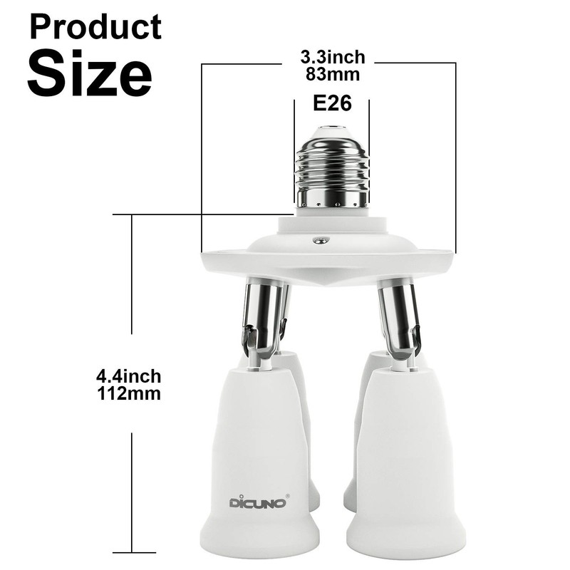 4 in 1 E26 Light Socket Splitter: Adjustable 360° and 180° for Perfect Lighting gallery
