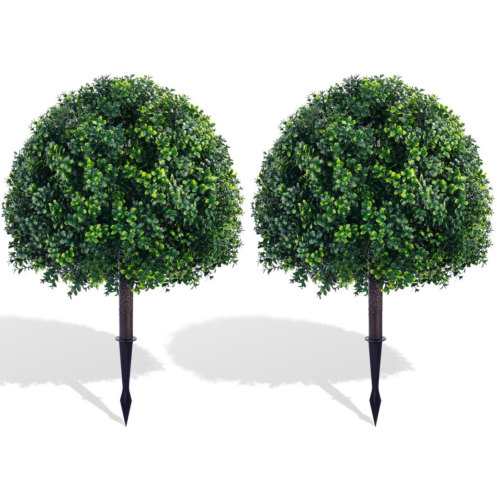 27.6" UV Resistant Artificial Boxwood Topiary Tree - 2 Set for Home & Garden gallery