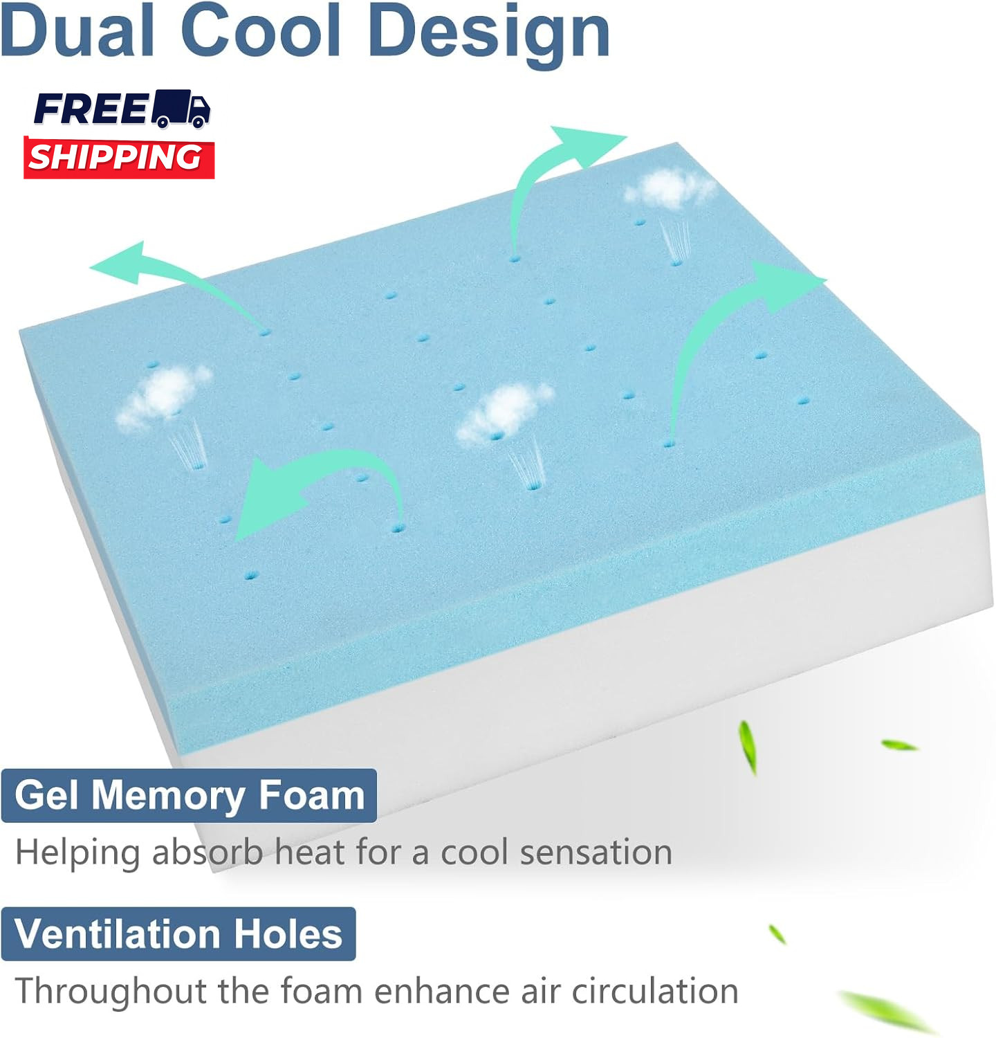 Gel Memory Foam Recliner Cushion for Elderly Dual-Layer Foam Chair Pad Extra Lar gallery