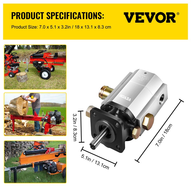 Hydraulic Pump for Log Splitters 13 GPM 2 Stage 3000 PSI Hyd Log Splitter Pump gallery