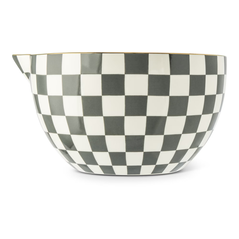 Thyme & Table Black Checkered 5-Pc Ceramic Mixing Batter Bowl Measuring Set New gallery