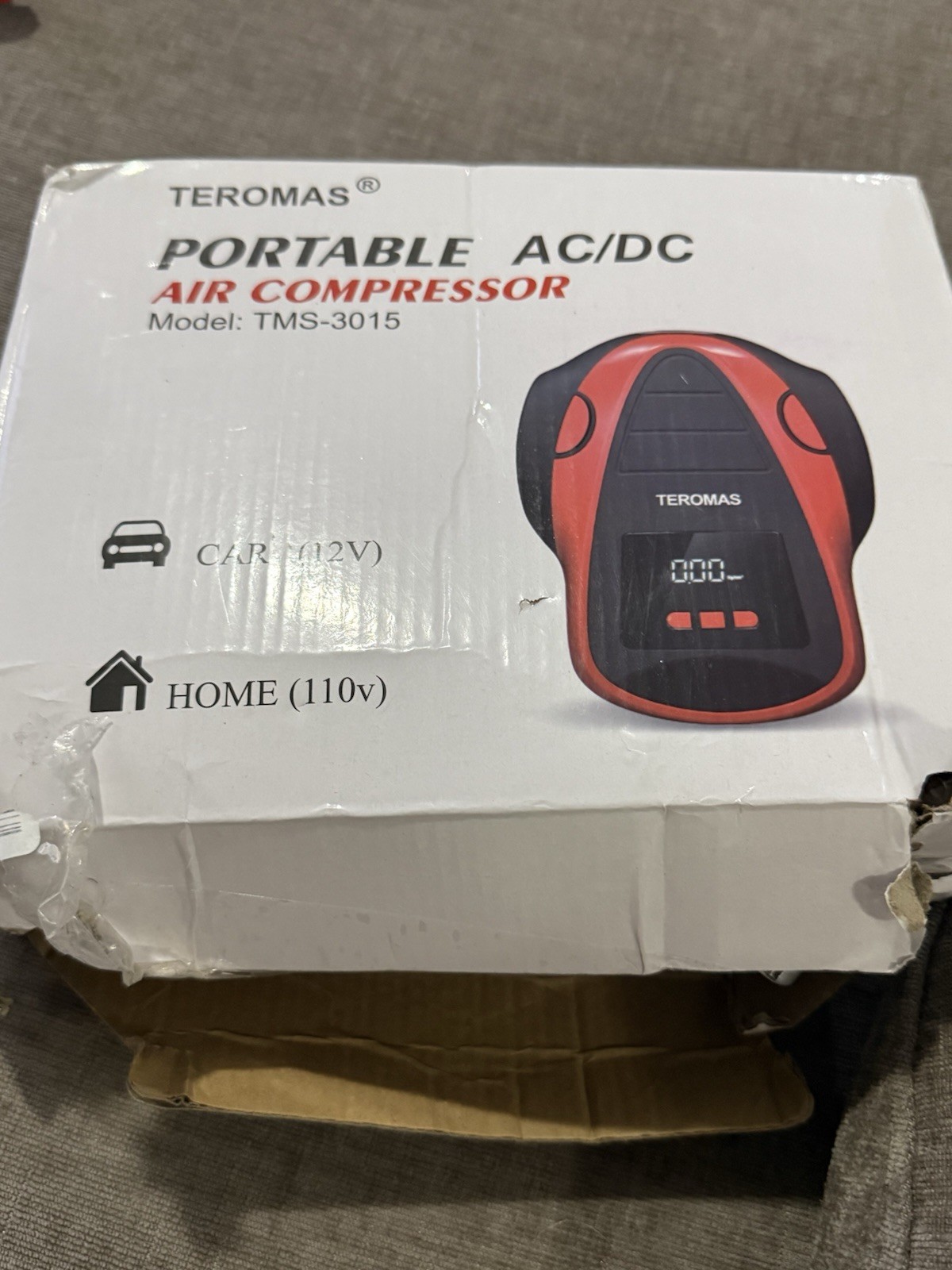 TEROMAS Portable Air Compressor TMS-3015 12V/110V Corded Electric Black Red gallery