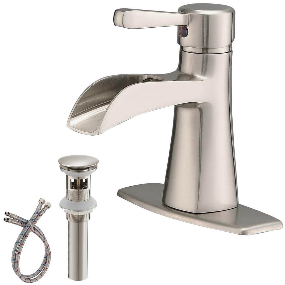 BWE Waterfall Single Hole Single-Handle Low-Arc Bathroom Sink Faucet gallery