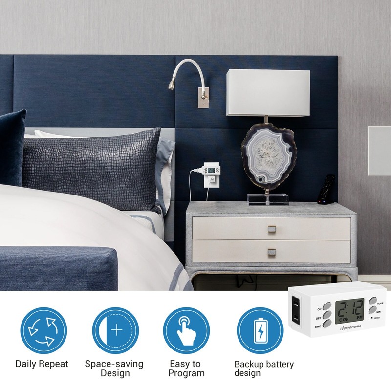 DEWENWILS Light Timer, Digital Programmable Plug in Timer Switch with 1 Outlet gallery