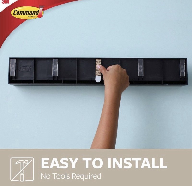 3M Command Picture Ledge Black 21" Floating Wall Shelf Damage Free Hanging 5lb gallery