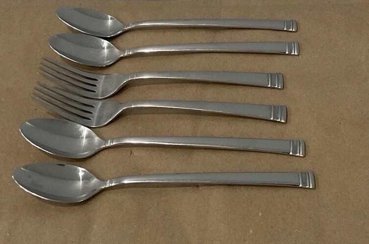Reed & Barton WINTHROP 4 Beverage Spoons 2 Salad Forks Stainless Glossy Flatware gallery
