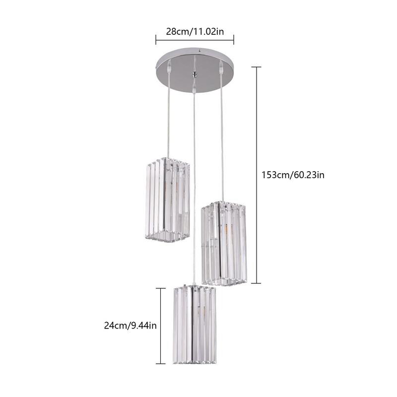 110V Ceiling Fixture 3-Light Chandelier Dining Room Ceiling Lamp Pendant Light gallery