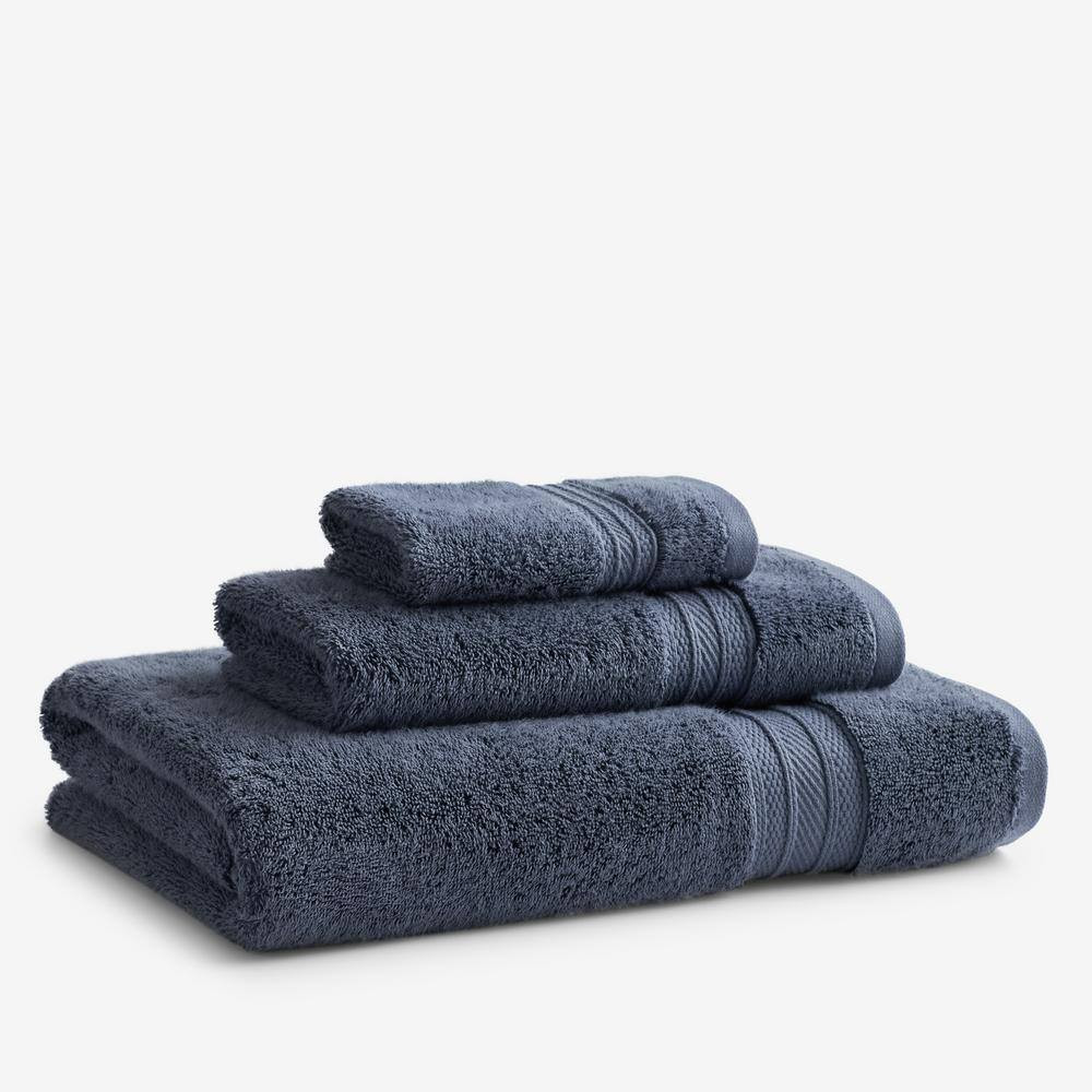 Cotton TENCEL Lyocell Sea Blue Solid Wash Cloth (Set of 2) gallery