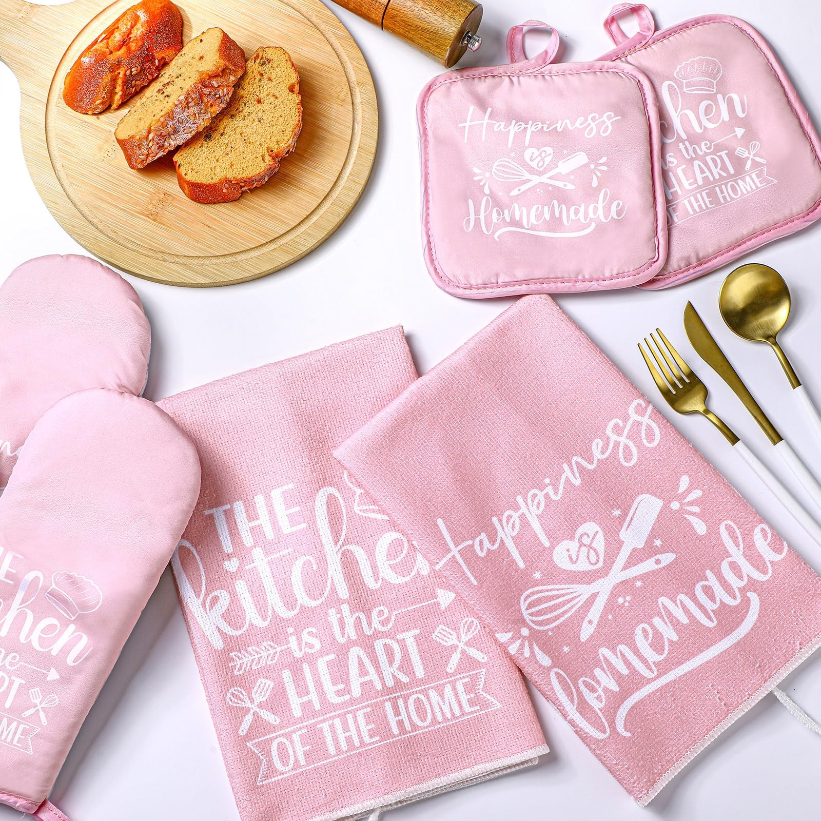 Sratte 6 Pcs Kitchen Decor About 23.62 X 15.75 Inches of Towels, Pink gallery
