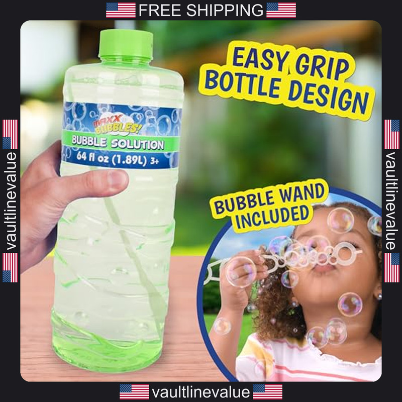Sunny Days 64oz Bubble Solution Refill with Wand Non Toxic Dye Free for Bubble gallery