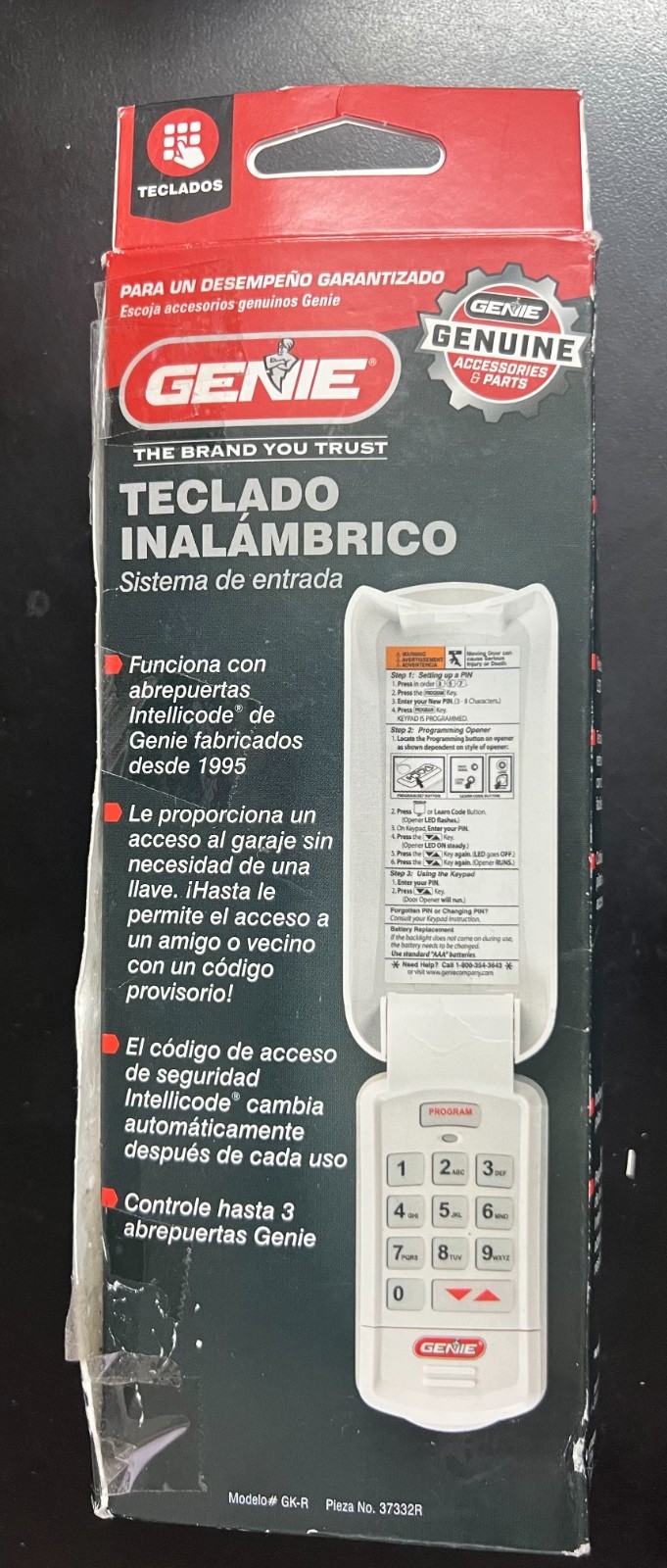 Genie Intellicode Wireless Keyless Keypad Garage Door Opener 7460/OB gallery