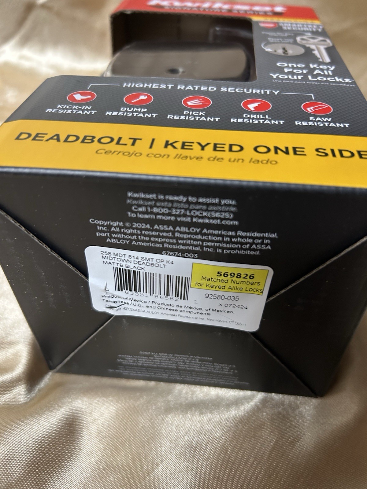 Kwikset Smartkey Midtown Deadbolt MATTE BLACK 92580-035 gallery