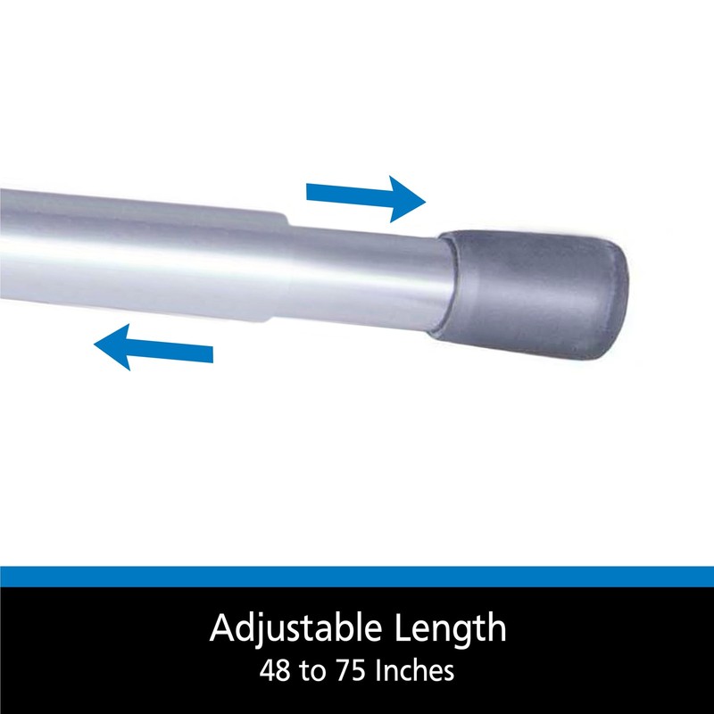 Mainstays 48-75 in. Adjustable Spring Tension Curtain Rod, 5/8 in. gallery