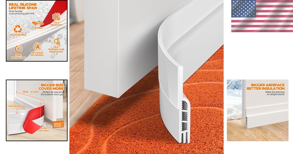 Door Draft Stopper under Door Draft Blocker Insulator Door Sweep Weather Strippi