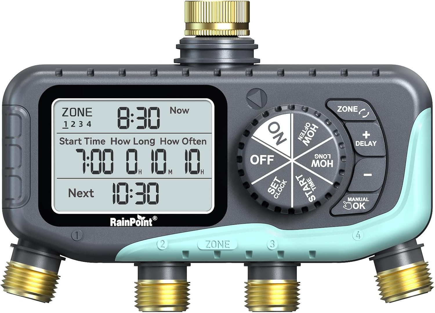 Sprinkler Timer 4 Zone, Water Timer for Programmable, for Soaker Hose with Rain gallery