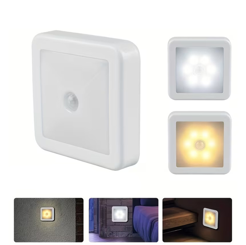 Motion Sensor LED Night Light Battery Powered Indoor Closet Cabinet Wall Cabinet gallery