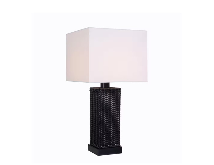 Modern Box Black Outdoor or Indoor Square Table light Lamp 27. 25 in. Black Base gallery