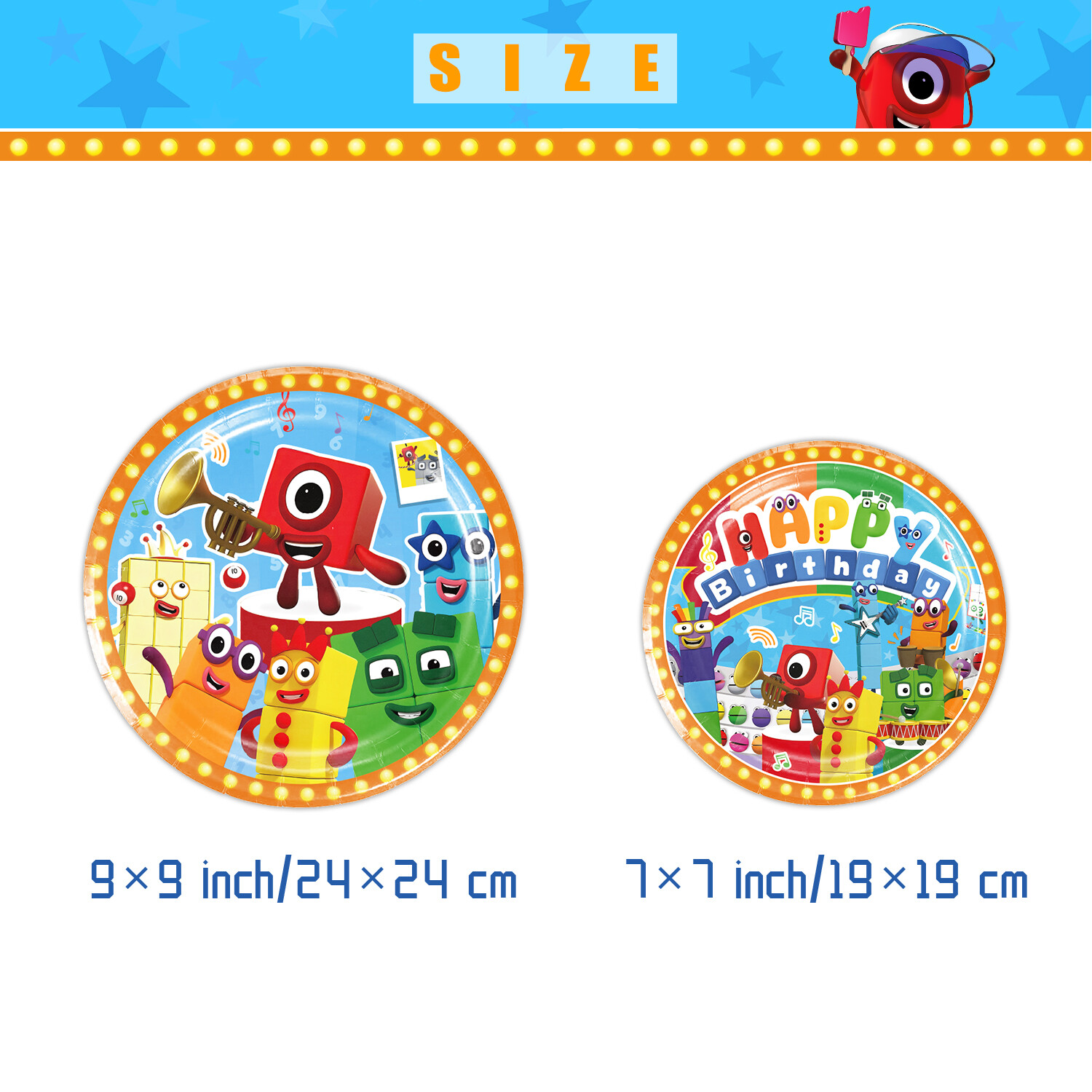 Numberblocks Birthday Decor Party Supplies Set Plates Cups Tablecloth Napkins gallery