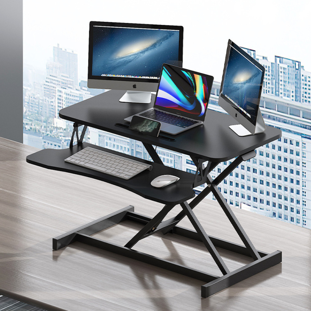 32 Inch Desk Converter, Height Adjustable Sit to Stand Riser( BLACK ) gallery