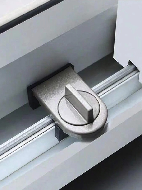 1pc No-Drill Sliding Door & Window Lock: Child Safety Anti-Theft Latch - NEW gallery