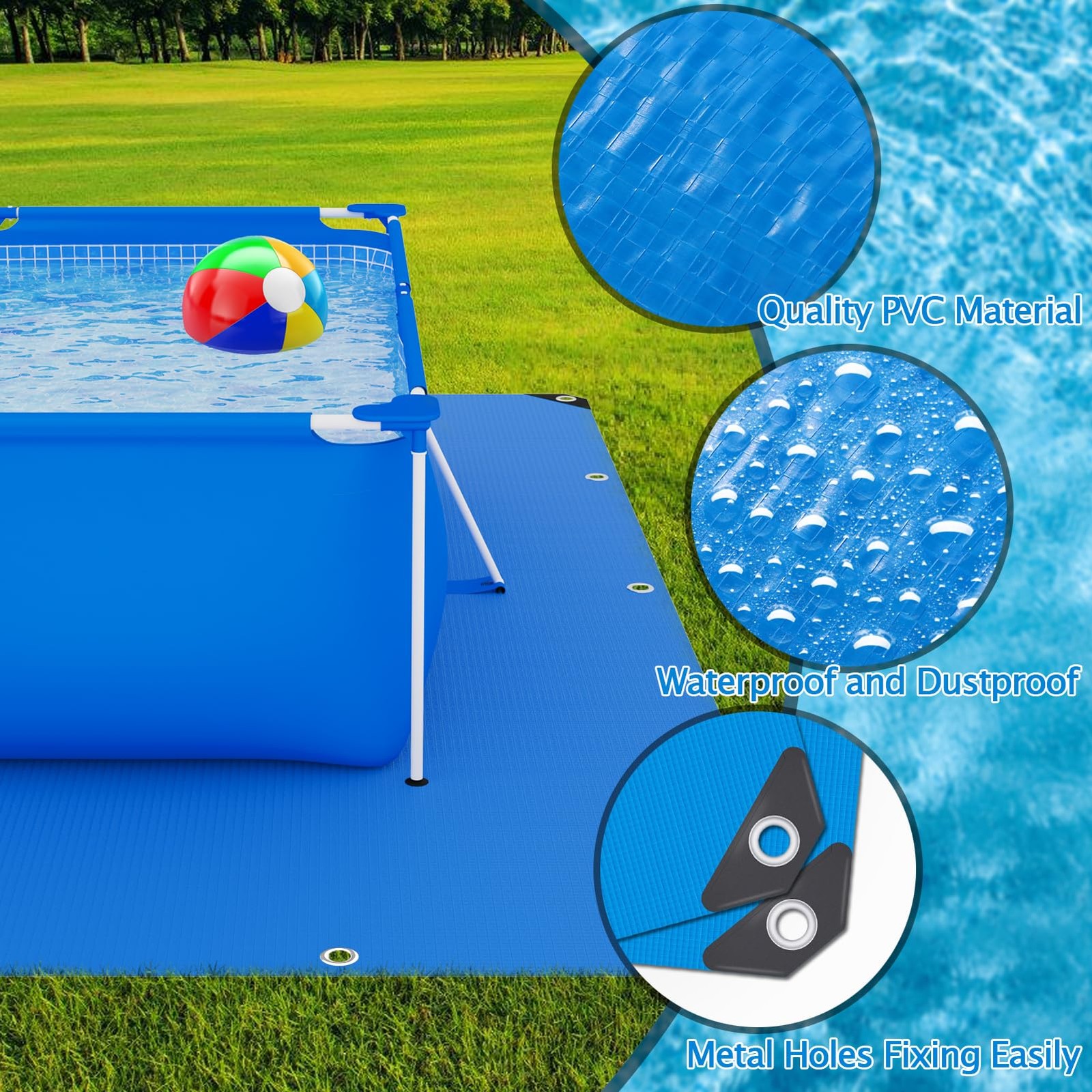 11.5 Ft x 8.2 Swimming Pool Ground Cloth 11 x 8 Ft-Rectangular gallery