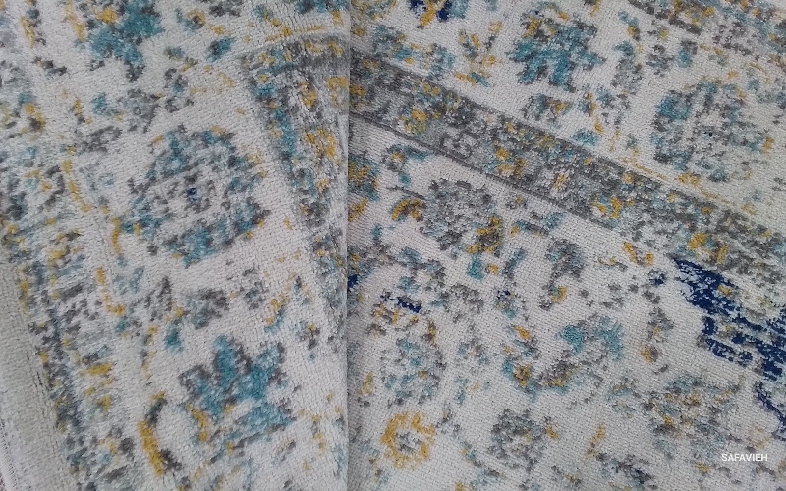 IVORY / BLUE 6'-7" x 9'-0" Back Stain Rug, Reduced Price 1172797139 EVK220C-6 gallery