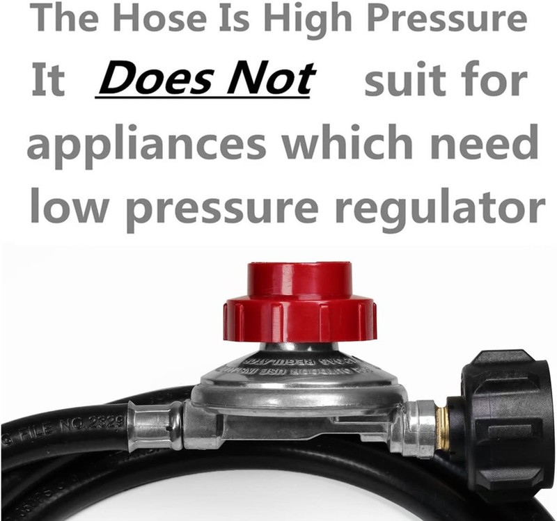 Adjustable Propane Gas Regulator Hose BBQ Grill Burner Tank with 4ft Hose 20PSIG gallery