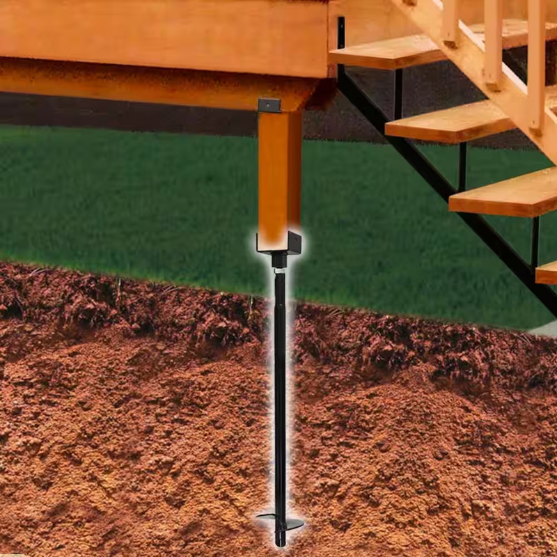Pylex Helical Post 32" Adjustable Black Anchor Deck Pergola Footing Screw Steel gallery