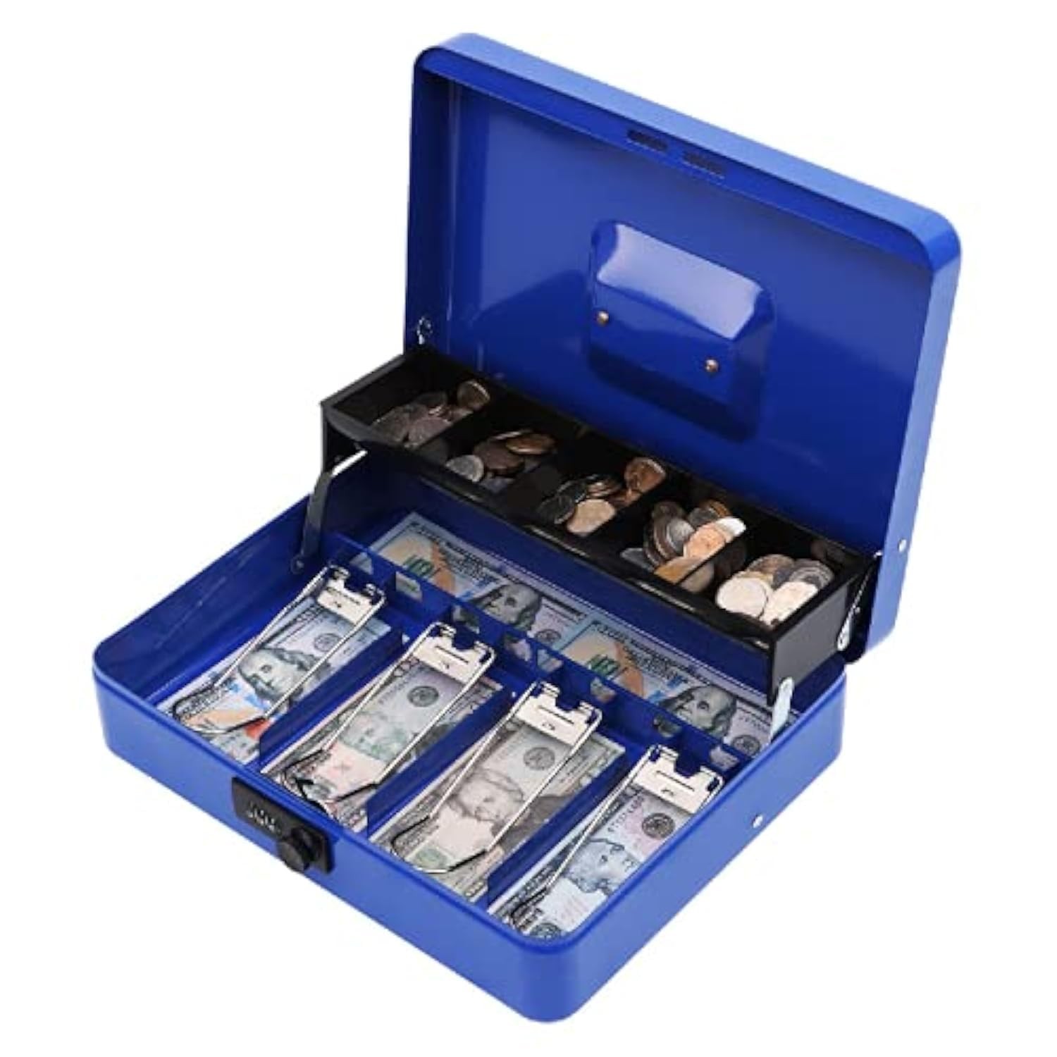 xydled Metal Cash Box, Box with combination lock, Blue Combination Lock gallery