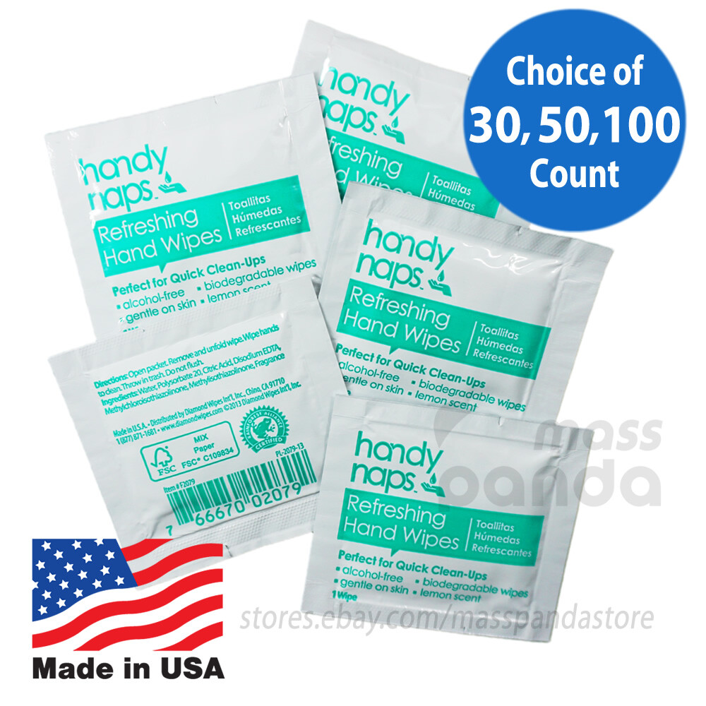 HandyNaps Refreshing Hand Wipes/Moist Towelettes/Wet Naps, Individually Wrapped gallery