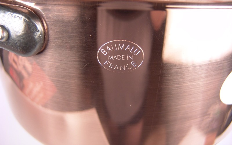 BAUMALU COPPER 9” CASSEROLE + LID STOCK POT WEIGHT 5lb 11oz MADE IN FRANCE gallery
