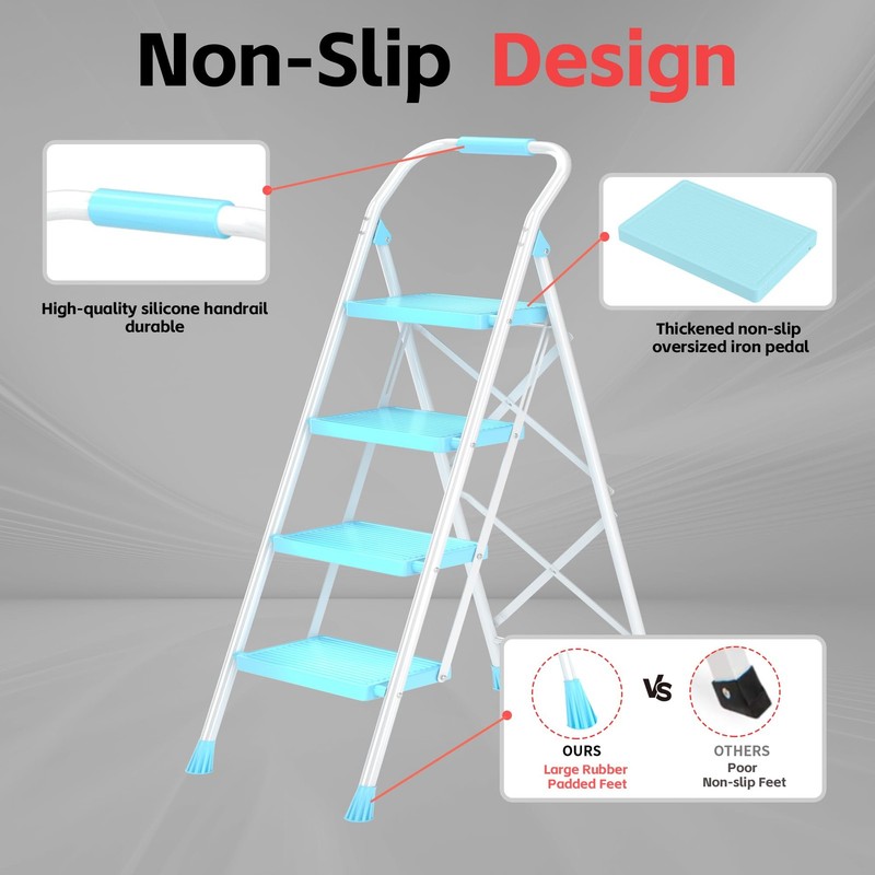 Step Ladder Foldable Folding Stool - for Home Adults Kitchen 4 Stepping Exten... gallery