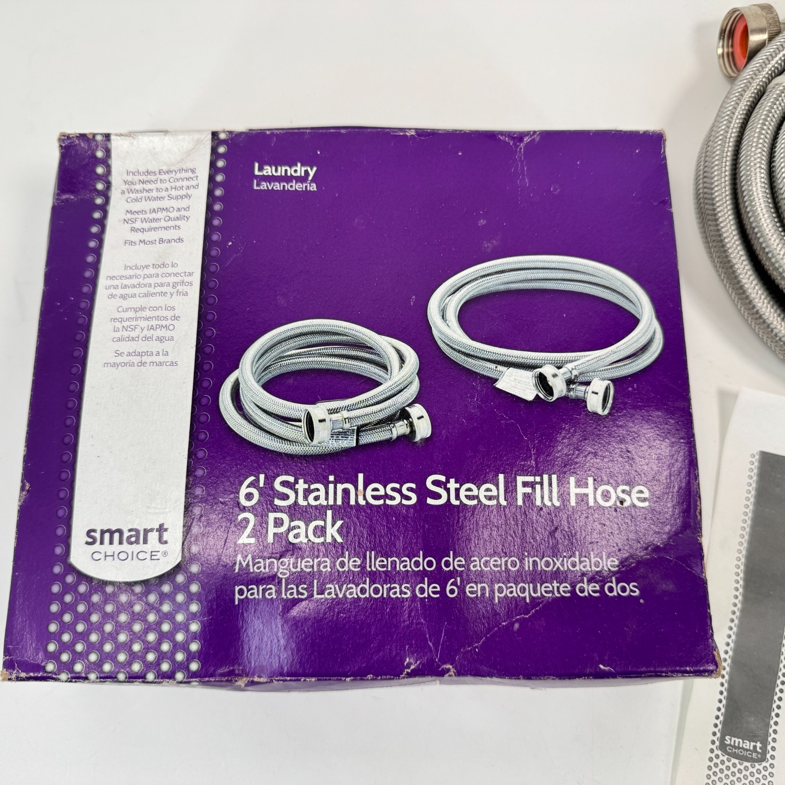 Smart Choice - 6' Stainless-Steel Washing Machine Fill Hose (2-Pack) gallery