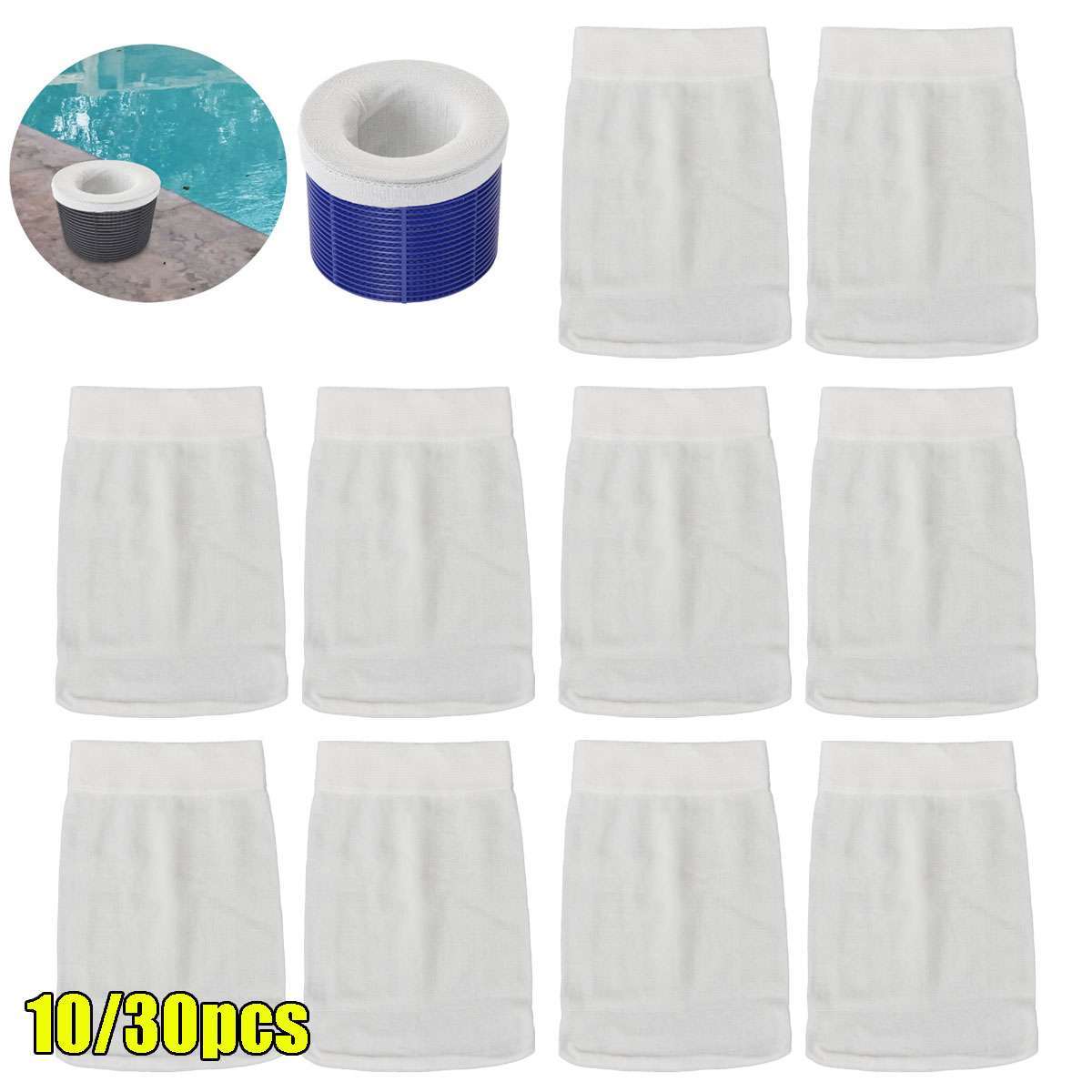 10 30 Pcs Pool Skimmer Socks Filter Replacement Savers for Basket Swimming Pool gallery