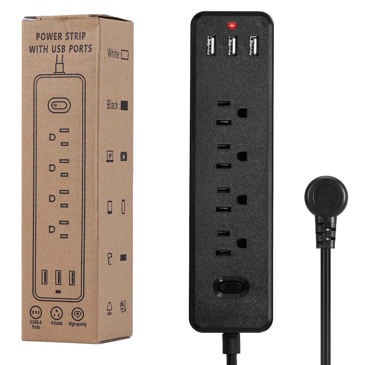 Wall Mountable USB Surge Protector Power Strip with 3 USB Ports & 4 Outlet Plugs gallery