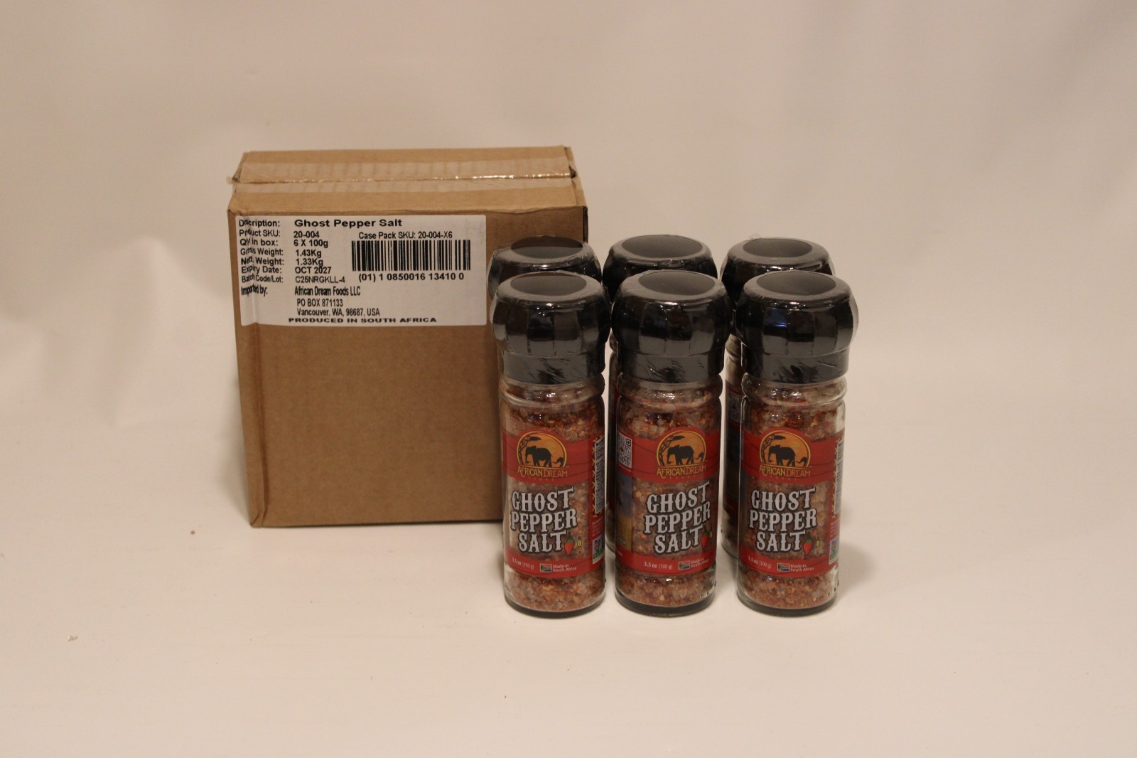 African Dream, Ghost Pepper Salt - NEW, Sealed - Lot of 6 x 100g bottles gallery