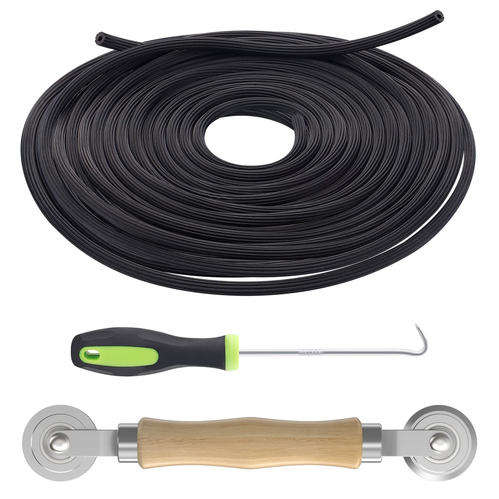 3 in 1 Screen Repair Kit with Screen Roller 32 ft Spline Removal Hook gallery