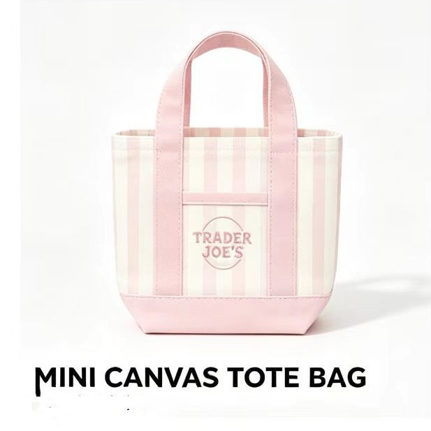 Trader Joe’s Limited Edition 2026 Drop Mini Stripe Canvas Tote Bag NEW US STOCK gallery