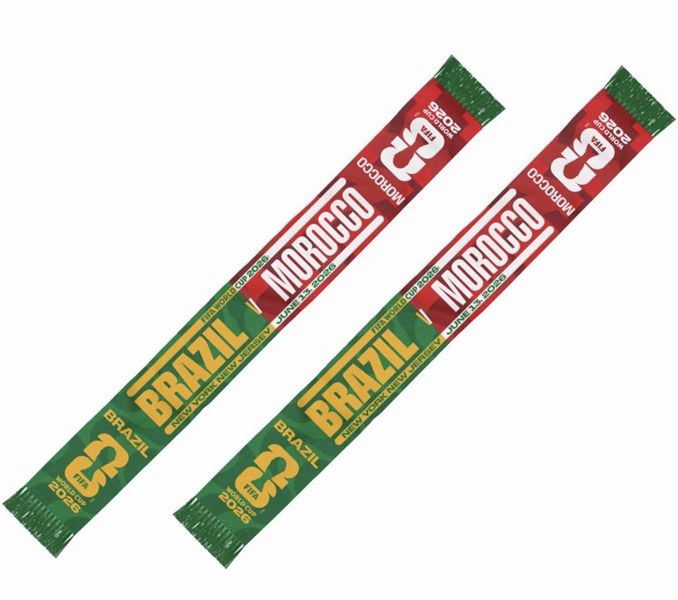 Brazil vs Morocco 2026 World Cup Matchup Scarf gallery