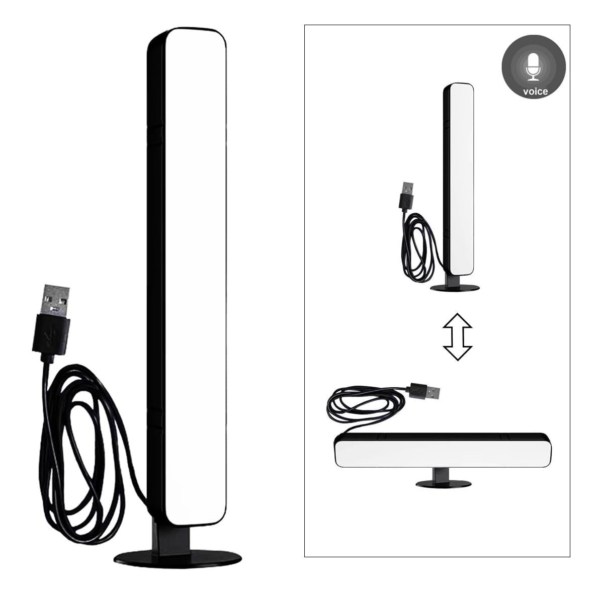 USB Voice Control Table Lamp Without WiFi, Sound Activated Desk Lamp Internet... gallery